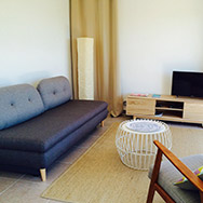 Coin salon avec canapé convertible 2 places